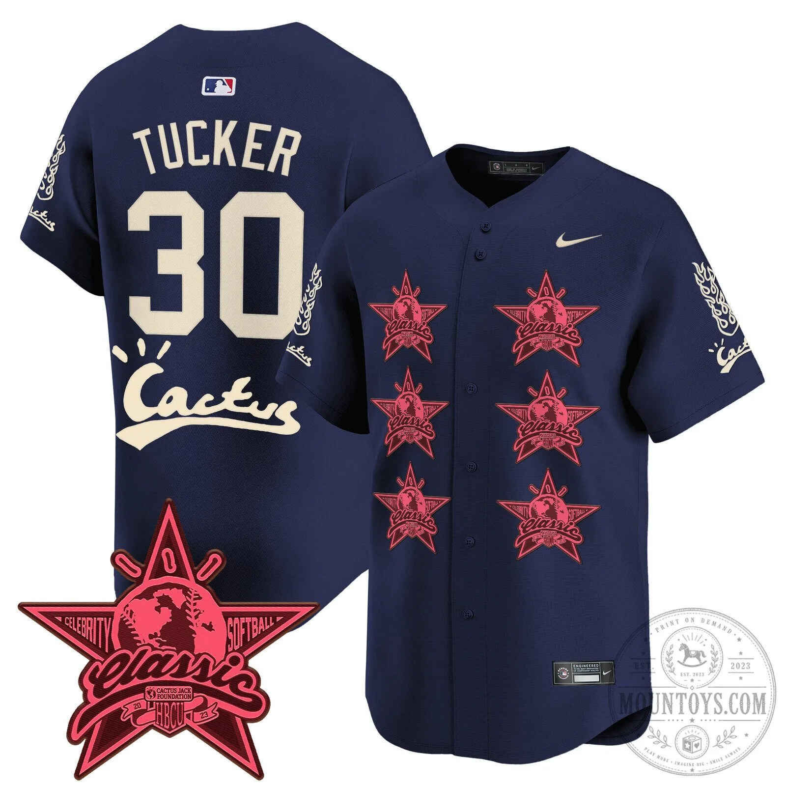 CJ Stroud Houston Astros Cactus Jack Celebrity Classic Baseball Jersey 90 CJ Stroud Houston Astros Cactus Jack Celebrity Classic Baseball Jersey
