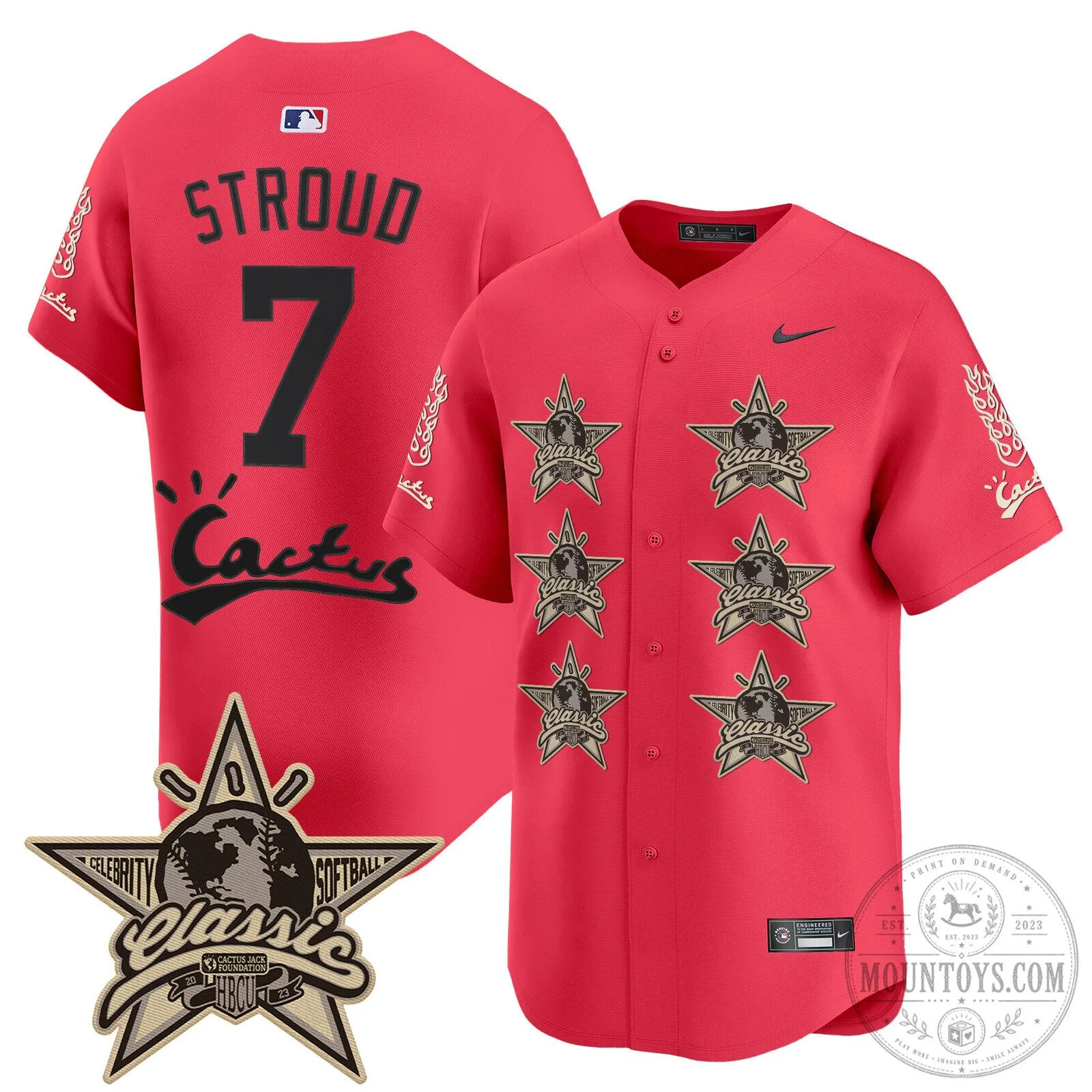 CJ Stroud Houston Astros Cactus Jack Celebrity Classic Baseball Jersey 92 CJ Stroud Houston Astros Cactus Jack Celebrity Classic Baseball Jersey