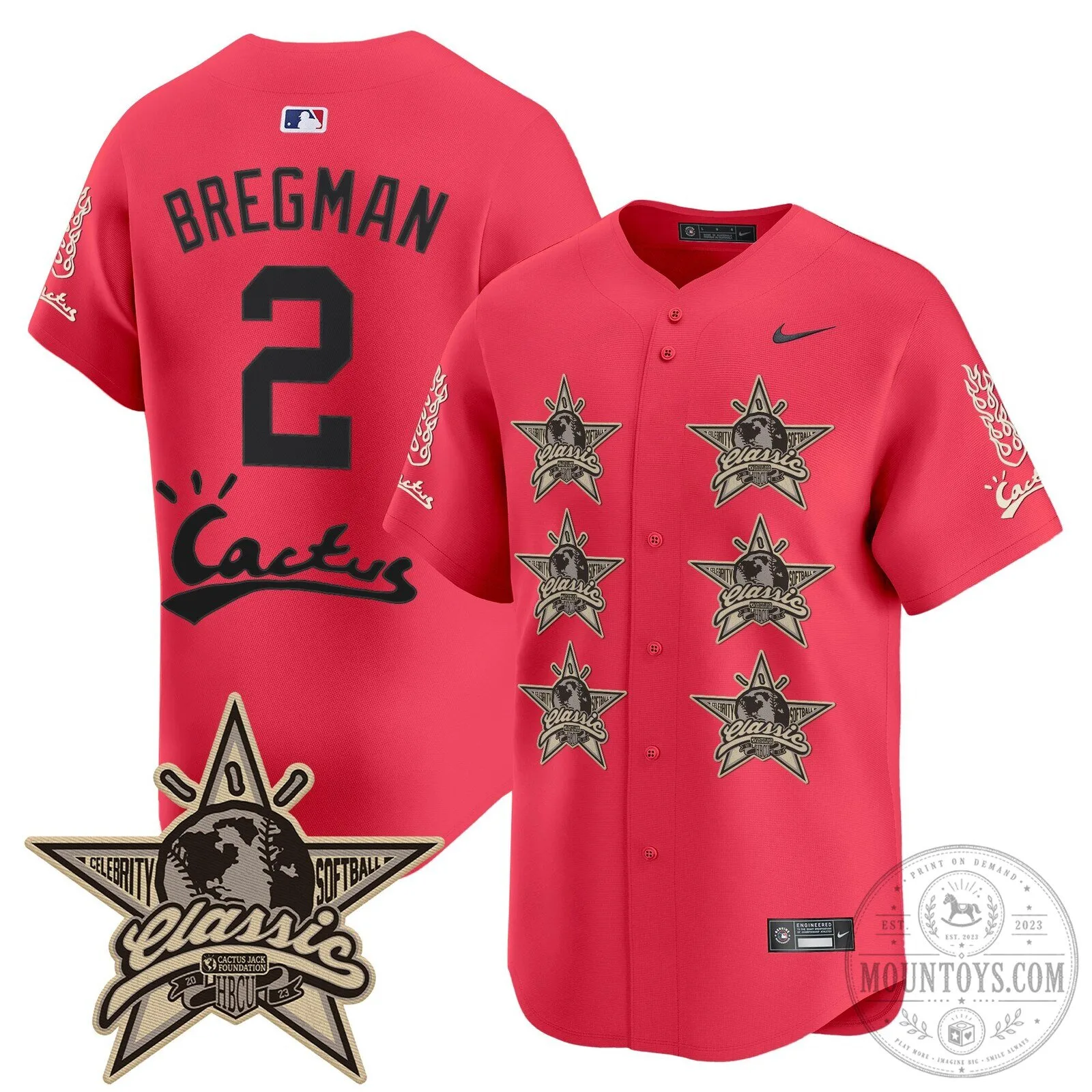 CJ Stroud Houston Astros Cactus Jack Celebrity Classic Baseball Jersey 95 CJ Stroud Houston Astros Cactus Jack Celebrity Classic Baseball Jersey
