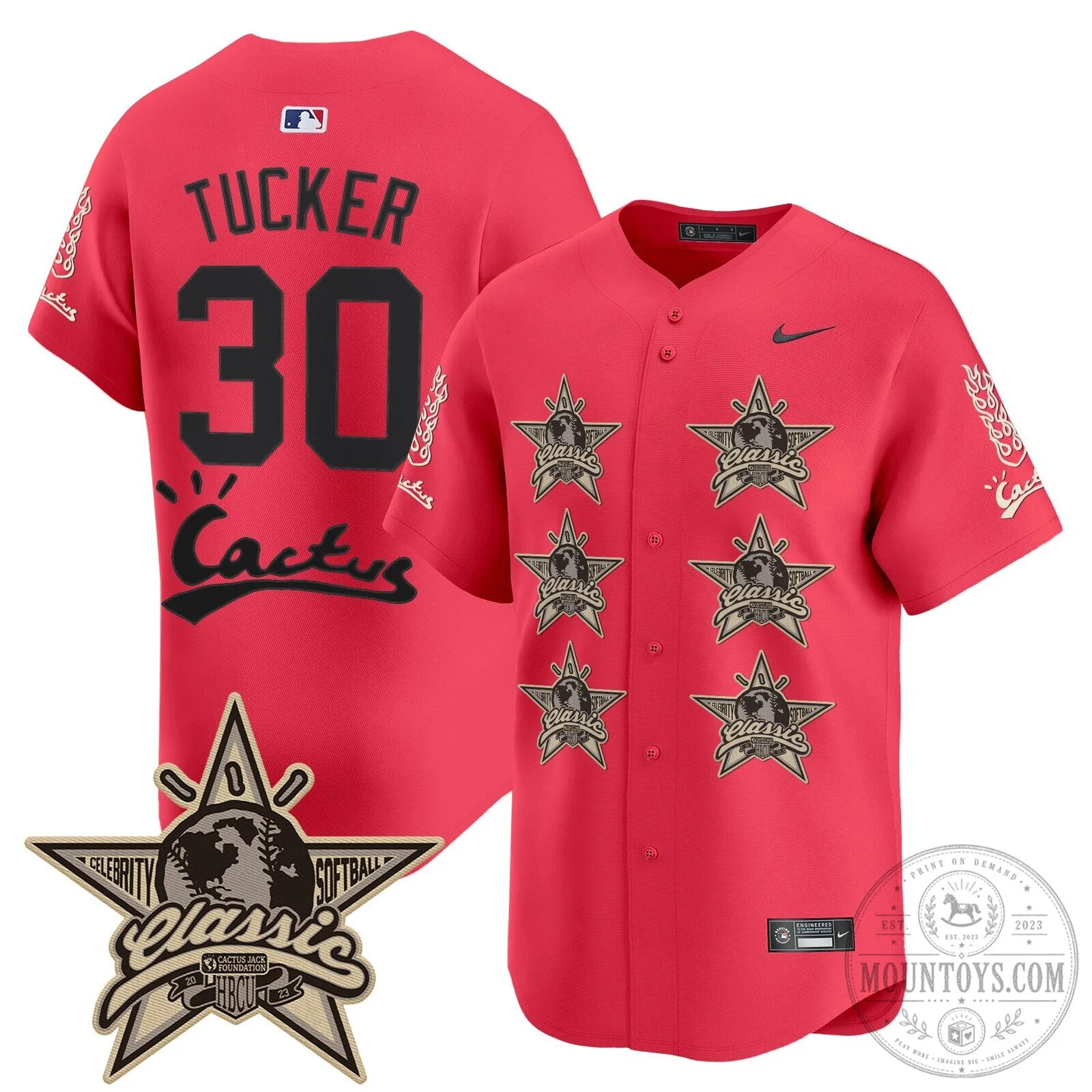 CJ Stroud Houston Astros Cactus Jack Celebrity Classic Baseball Jersey 98 CJ Stroud Houston Astros Cactus Jack Celebrity Classic Baseball Jersey