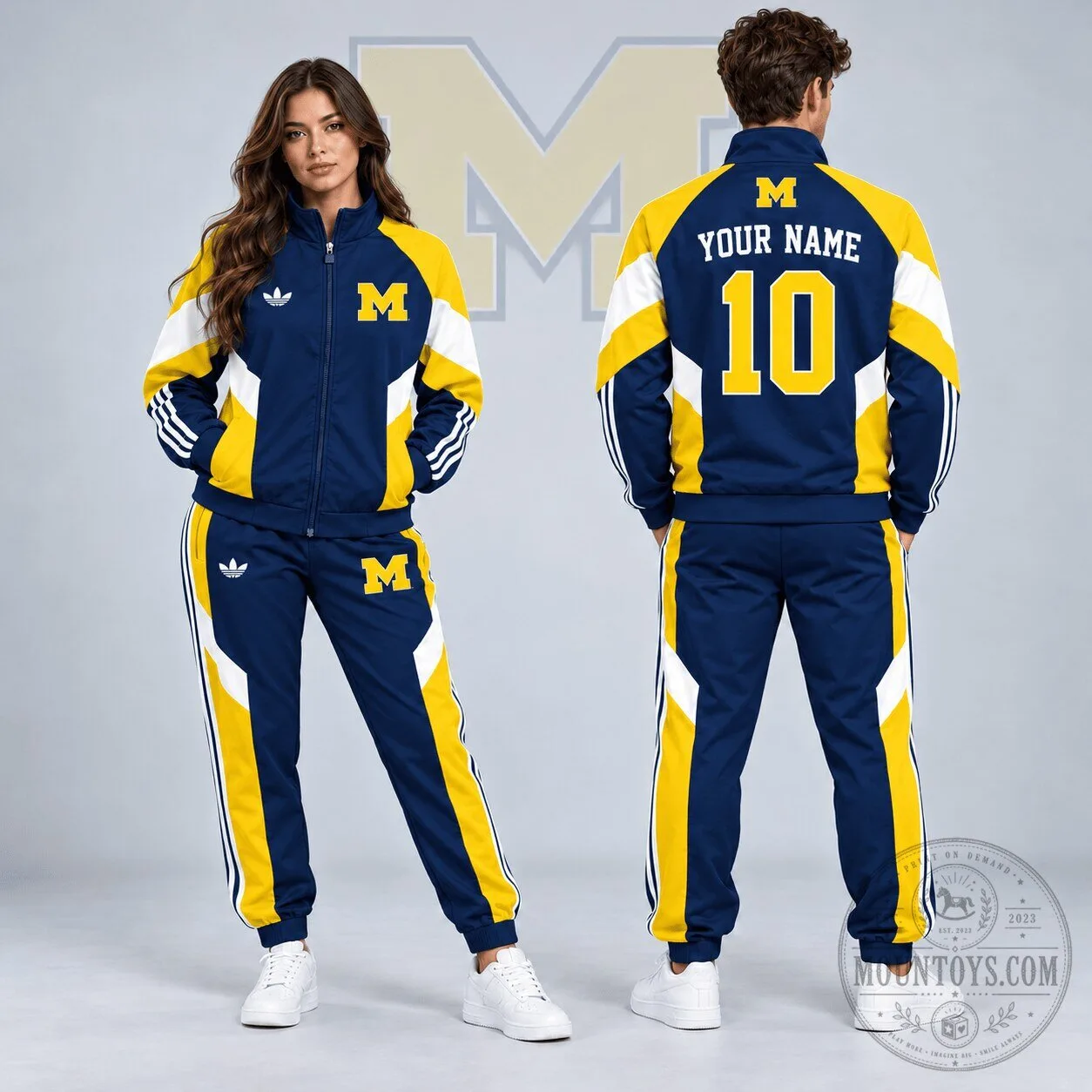 Michigan Wolverines Personalized Full-Zip Tracksuit Jacket and Pants Set