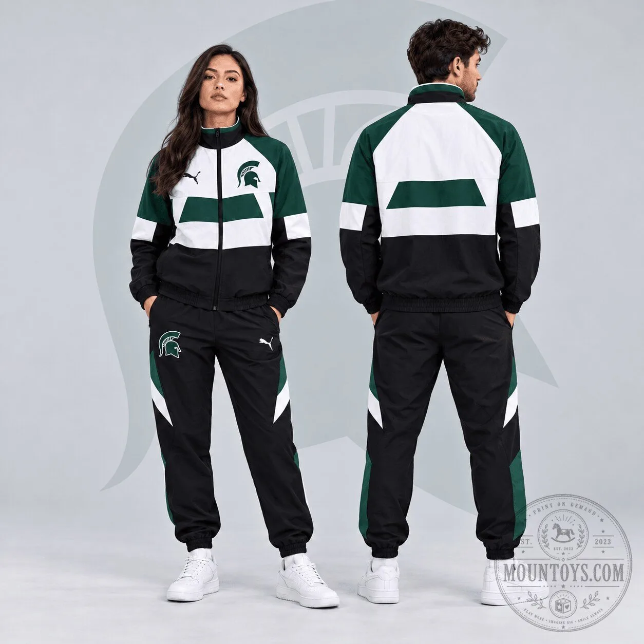 Michigan State Spartans NCAA Colorblock Performance Tracksuit Jacket