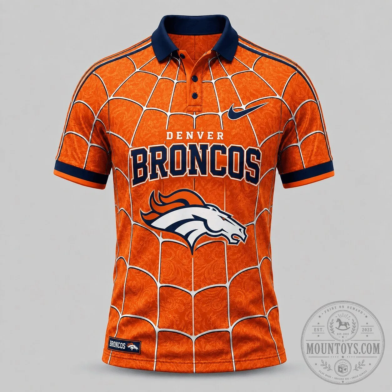 Denver Broncos Spiderweb Design Polo Shirt for Men, Women, and Youth Fans 2 Denver Broncos Spiderweb Design Polo Shirt for Men, Women, and Youth Fans