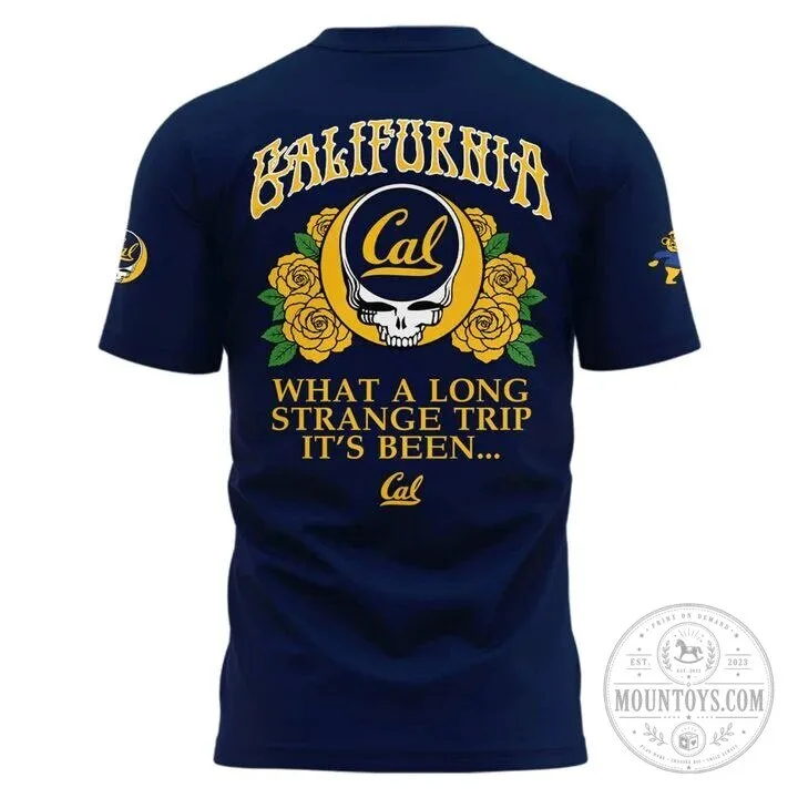Navy Blue T-Shirt featuring Grateful Dead Skull and Roses for California Golden Bears Fans 8 Navy Blue T-Shirt featuring Grateful Dead Skull and Roses for California Golden Bears Fans