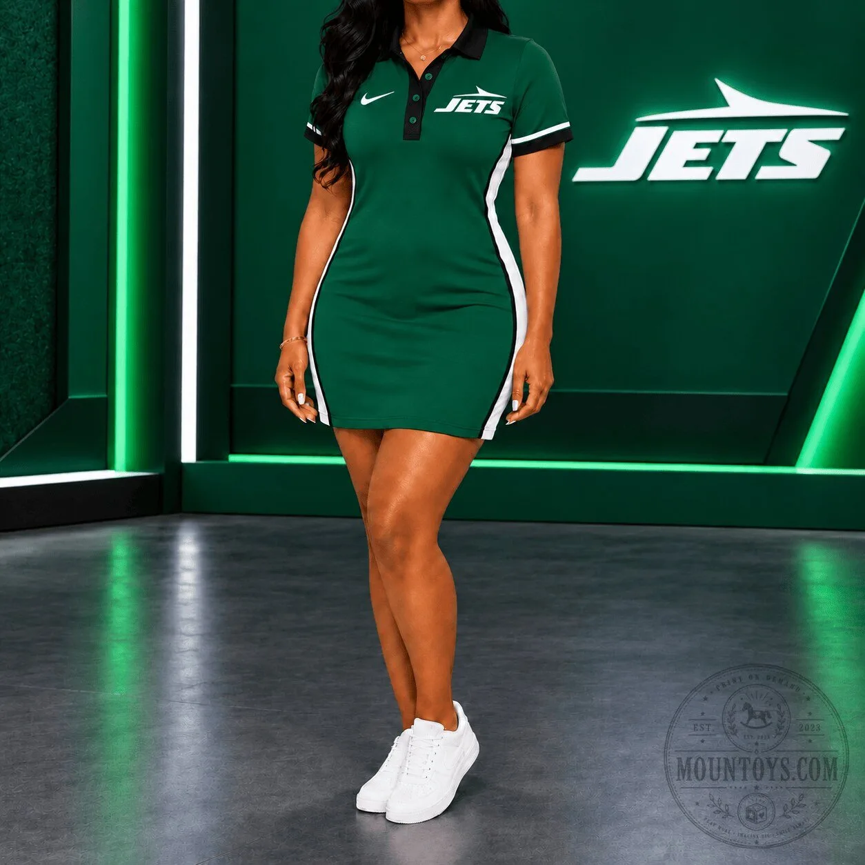 New York Jets Women's Green Polo Dress