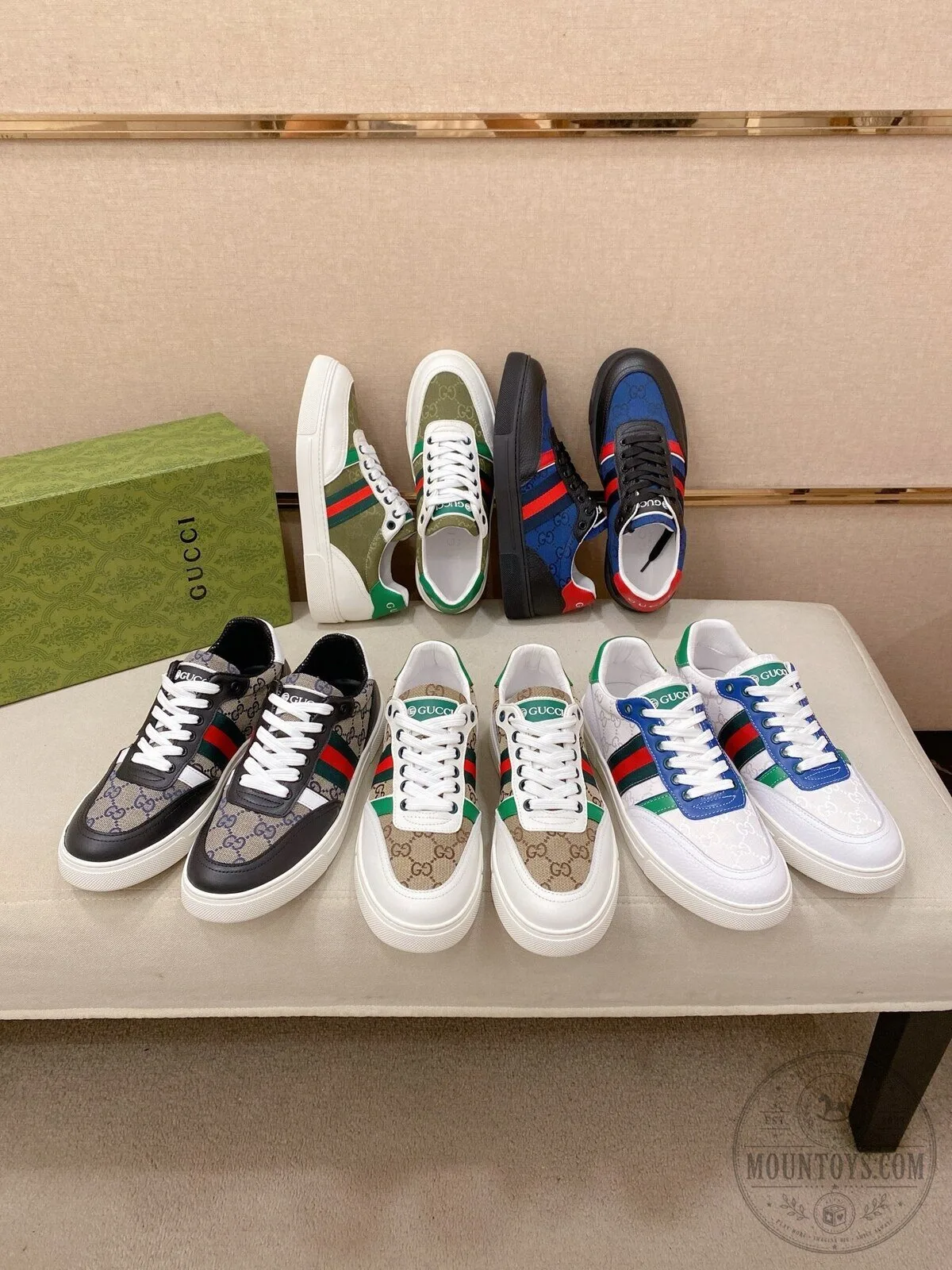 Gucci Blue and Red Stripe Low Top Sneakers Casual Shoes 13 Gucci Blue and Red Stripe Low Top Sneakers Casual Shoes