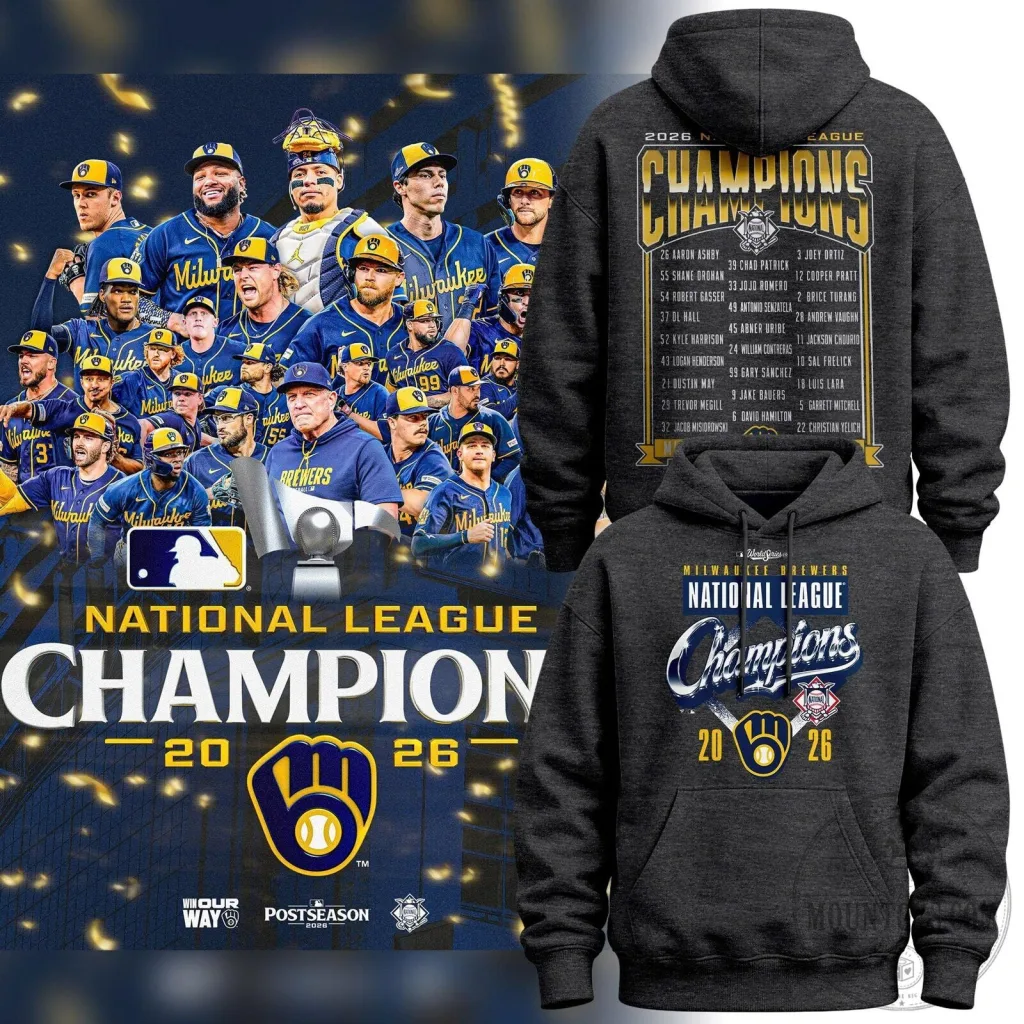 2026 National League Champions Locker Room Hoodie - Milwaukee Brewers 2026 National League Champions Locker Room Hoodie - Milwaukee Brewers