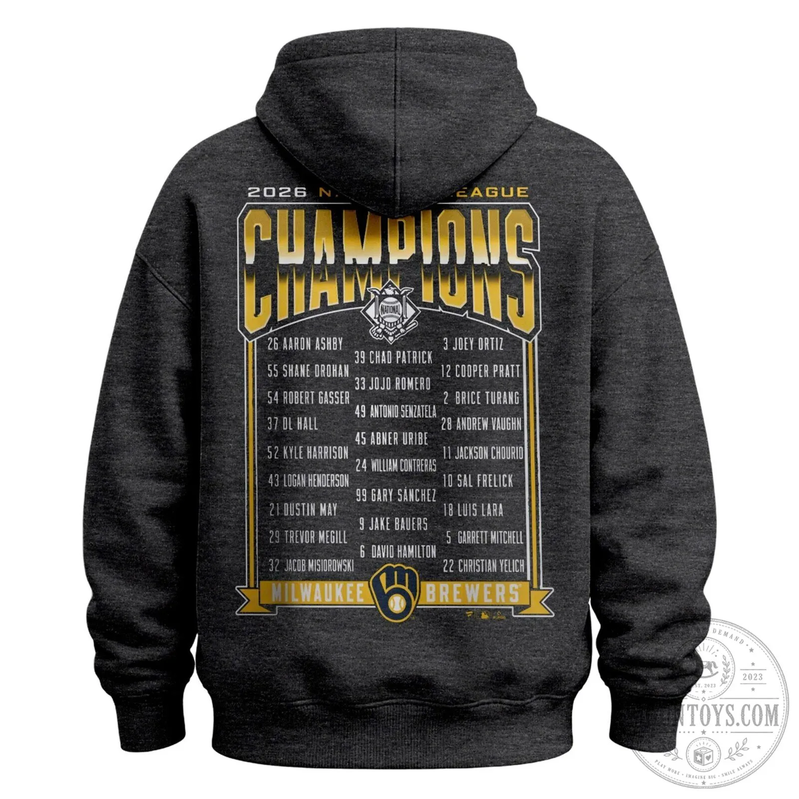 2026 National League Champions Locker Room Hoodie - Milwaukee Brewers 9 2026 National League Champions Locker Room Hoodie - Milwaukee Brewers