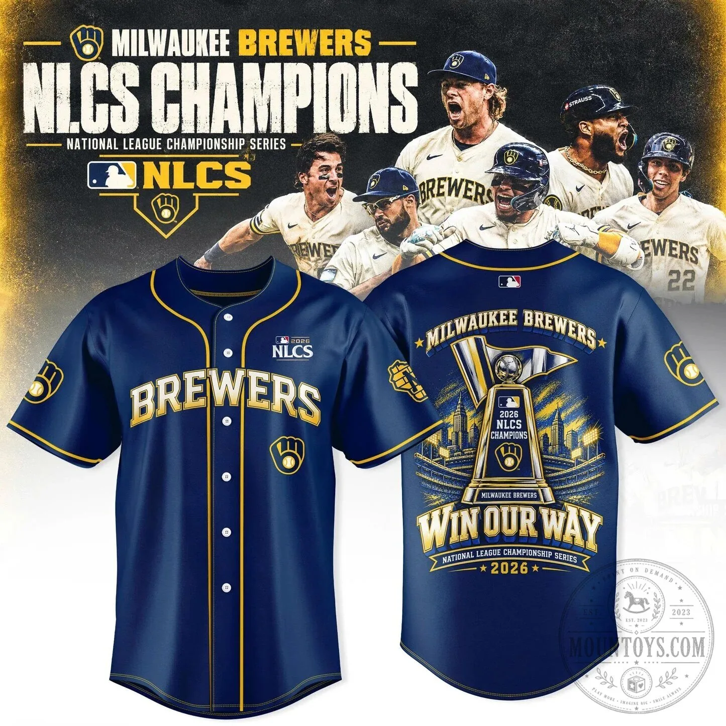 2026 National League Championship Series Baseball Jersey - Milwaukee Brewers Champions Edition