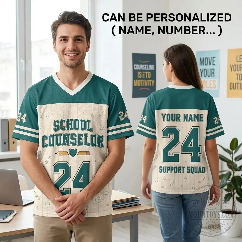 Personalized School Counselor Support Squad Custom Name Number Football Jersey 4 Personalized School Counselor Support Squad Custom Name Number Football Jersey