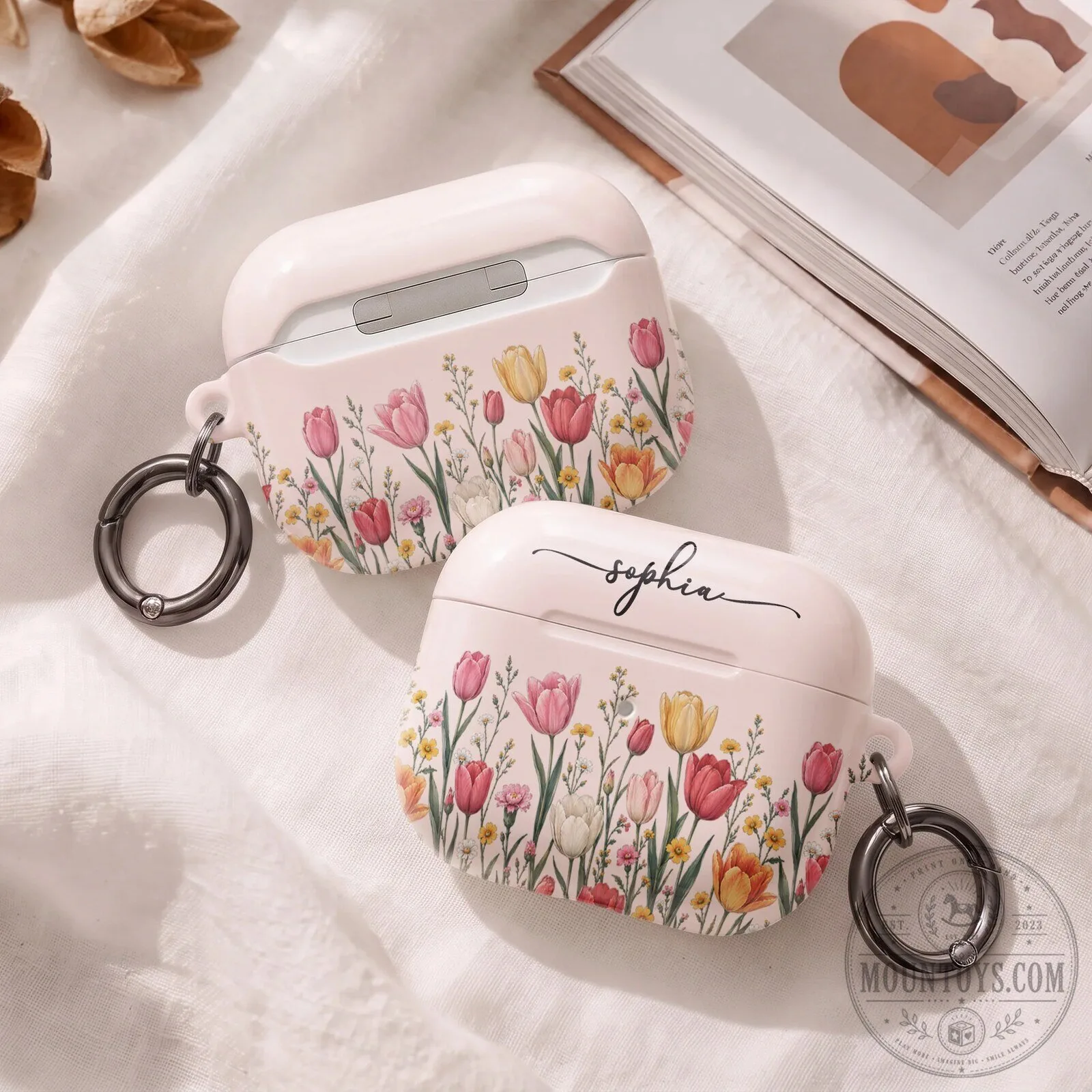 Personalized Birth Flower Custom Name Floral AirPods Protective Case 9 Personalized Birth Flower Custom Name Floral AirPods Protective Case