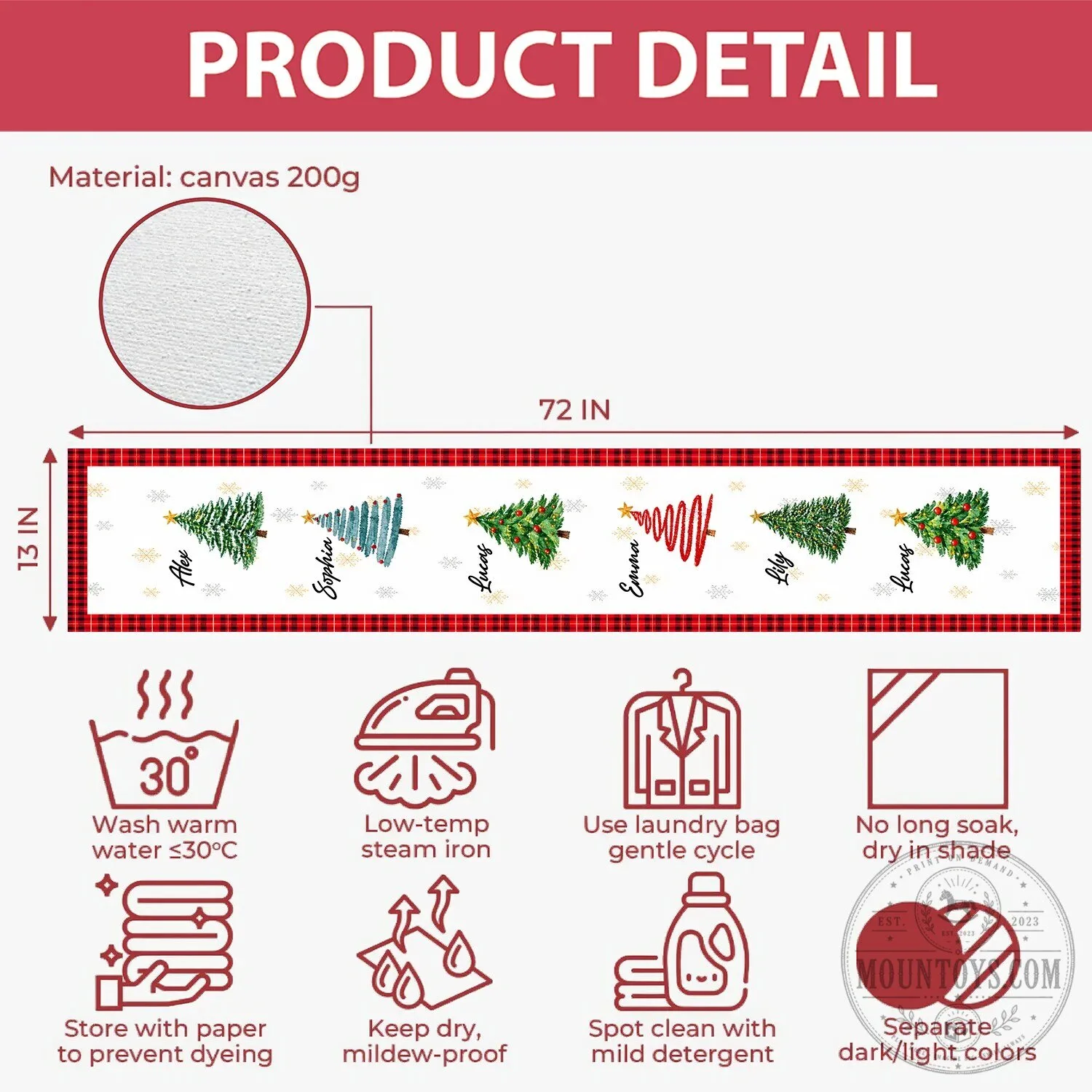 Personalized Christmas Tree Family Name Table Runner Holiday Dining Room Decor 11 Personalized Christmas Tree Family Name Table Runner Holiday Dining Room Decor