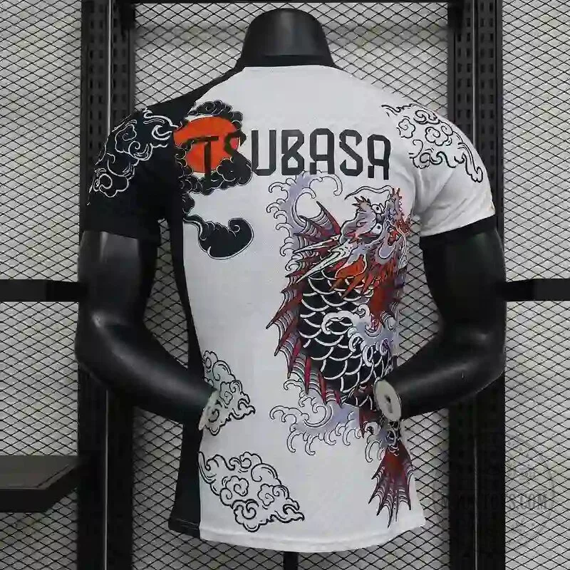 Japan National Football Team Samurai Sword Fish Graphic White Soccer Jersey 9 Japan National Football Team Samurai Sword Fish Graphic White Soccer Jersey