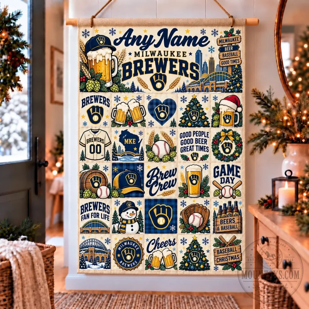 Milwaukee Brewers Christmas Holiday Advent Calendar Wall Hanging Tapestry Milwaukee Brewers Christmas Holiday Advent Calendar Wall Hanging Tapestry 2D