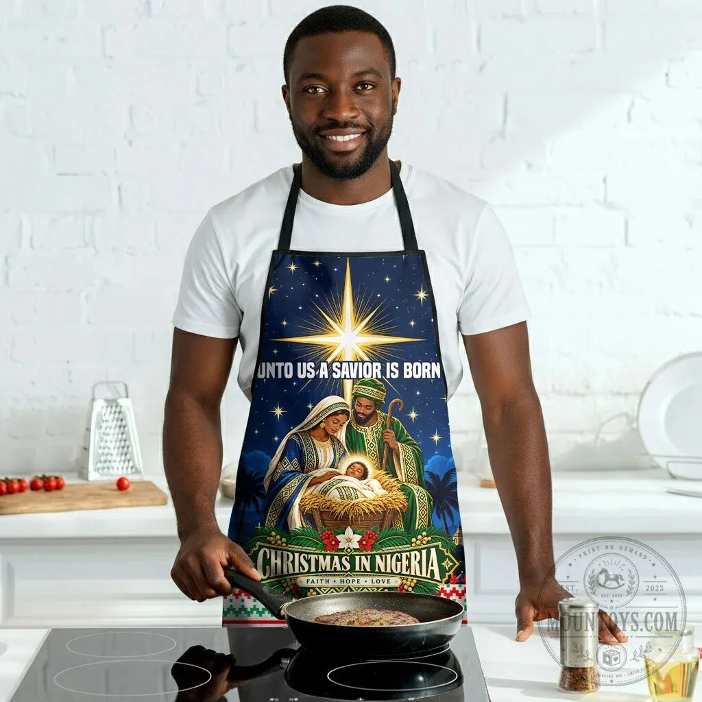 Christmas in Nigeria Nativity Scene Faith Hope Love Starry Night Apron 8 Christmas in Nigeria Nativity Scene Faith Hope Love Starry Night Apron