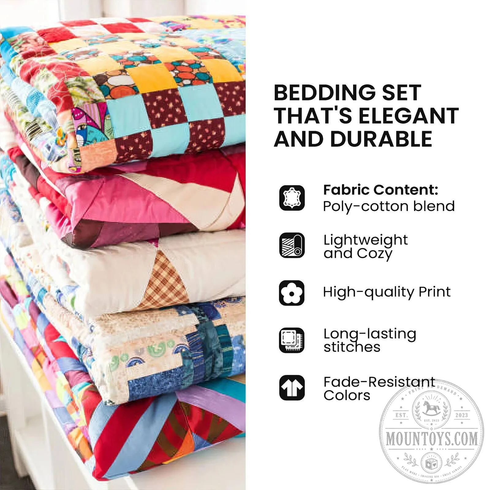 Christmas Deer Haven Quilted Bedding Set with Reindeer and Winter Forest Design 8 Christmas Deer Haven Quilted Bedding Set with Reindeer and Winter Forest Design