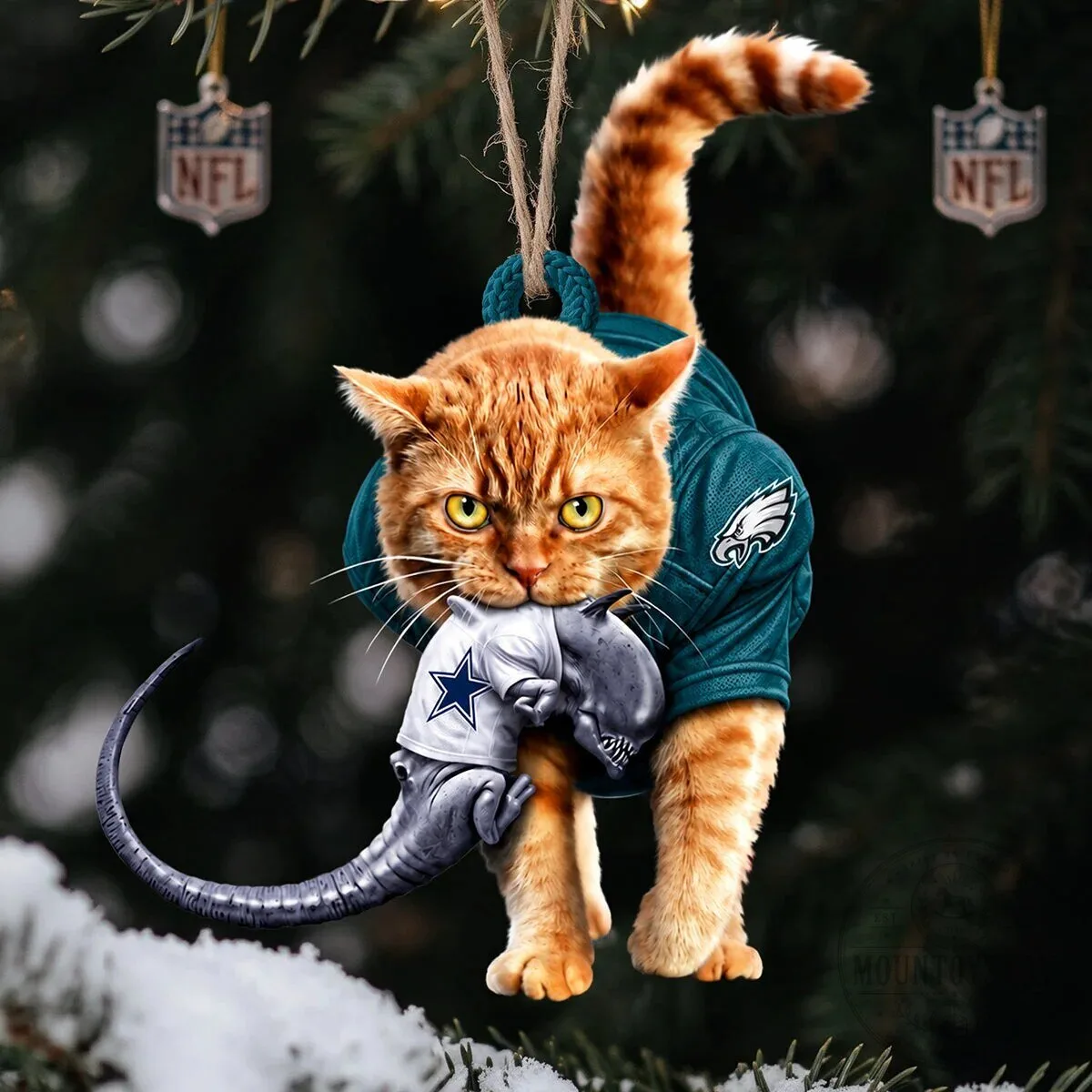 Philadelphia Eagles Cat Christmas Ornament, Funny Football Fan Gift for Pet Lovers 5 Philadelphia Eagles Cat Christmas Ornament, Funny Football Fan Gift for Pet Lovers