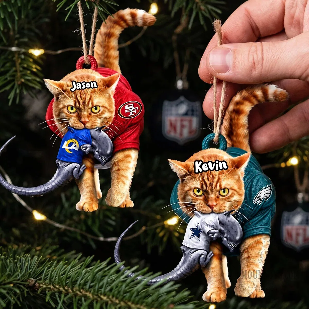 Philadelphia Eagles Cat Christmas Ornament, Funny Football Fan Gift for Pet Lovers 6 Philadelphia Eagles Cat Christmas Ornament, Funny Football Fan Gift for Pet Lovers