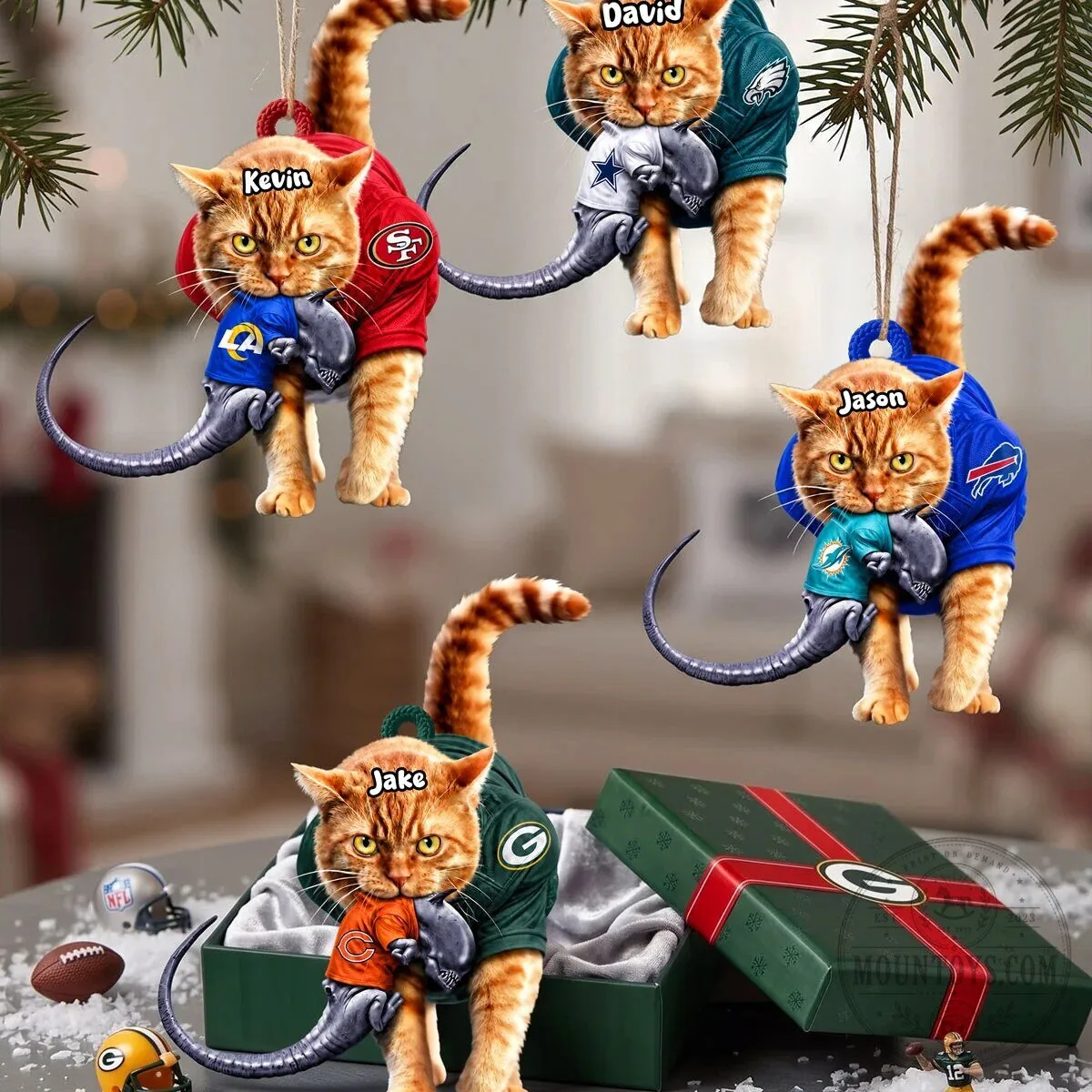 Philadelphia Eagles Cat Christmas Ornament, Funny Football Fan Gift for Pet Lovers 7 Philadelphia Eagles Cat Christmas Ornament, Funny Football Fan Gift for Pet Lovers
