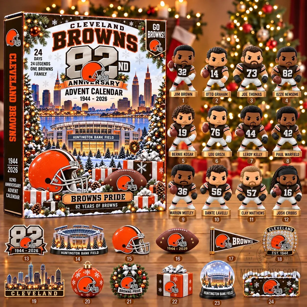 Cleveland Browns 82nd Anniversary NFL Football Advent Calendar Blind Box