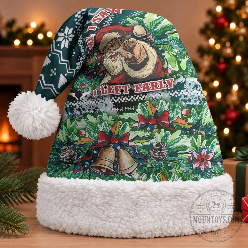 Funny Santa Claus I Don't Believe In You Either Santa Christmas Hat