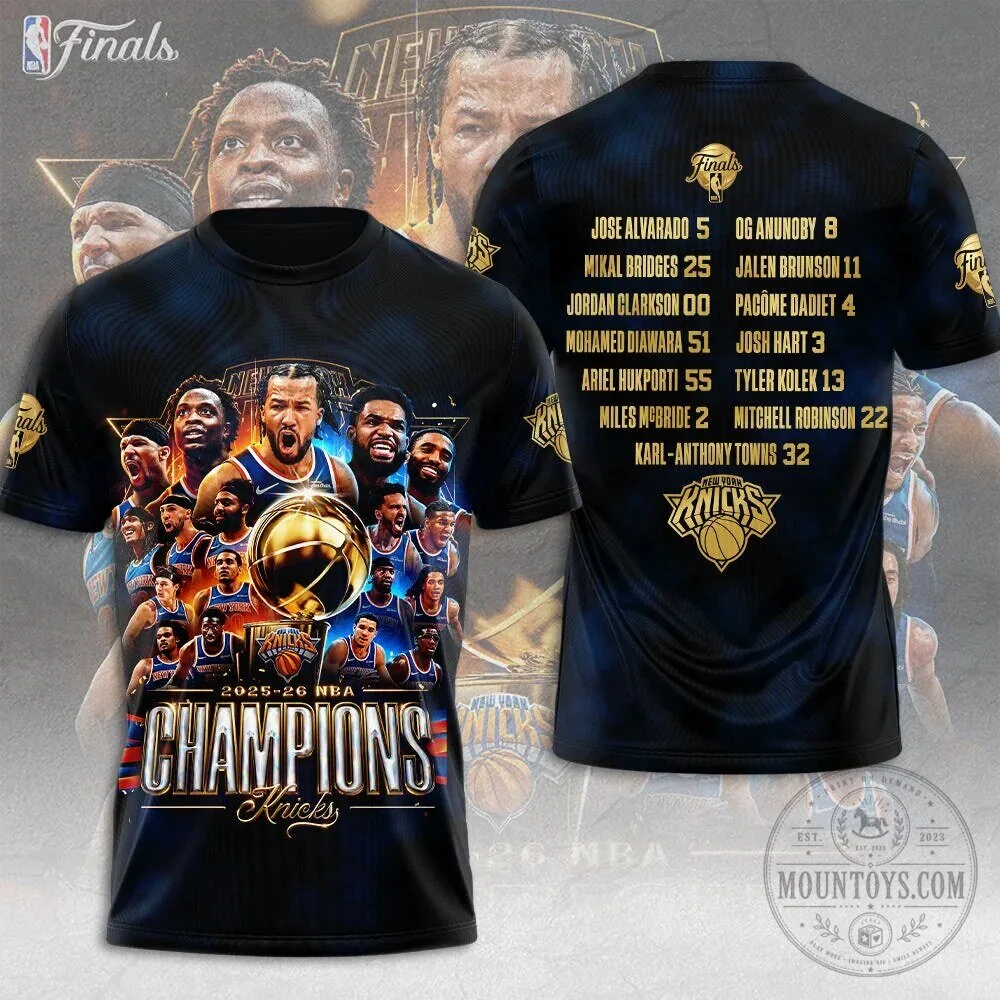 2026 NBA Finals Champions Basketball T-Shirt - New York Knicks Merchandise