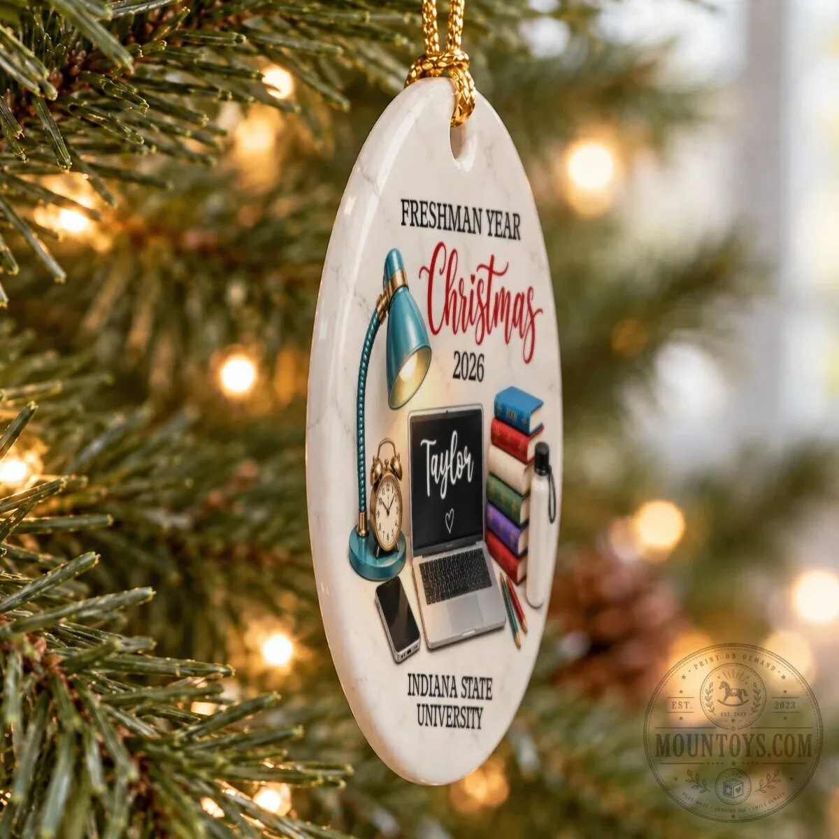 Indiana State University Freshman Year Christmas 2026 Personalized Ornament 13 Indiana State University Freshman Year Christmas 2026 Personalized Ornament