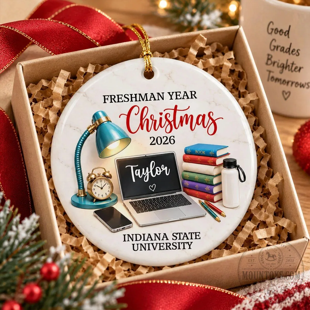 Indiana State University Freshman Year Christmas 2026 Personalized Ornament 14 Indiana State University Freshman Year Christmas 2026 Personalized Ornament