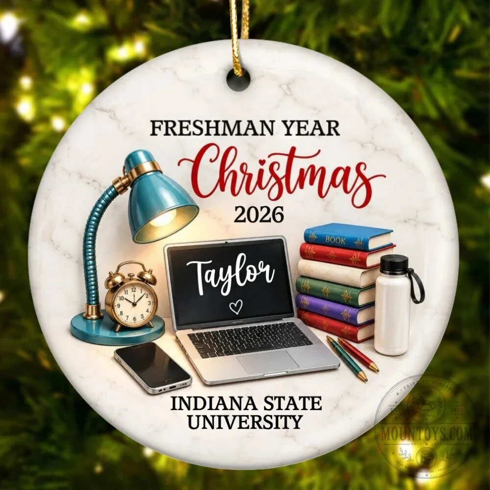 Indiana State University Freshman Year Christmas 2026 Personalized Ornament 19 Indiana State University Freshman Year Christmas 2026 Personalized Ornament