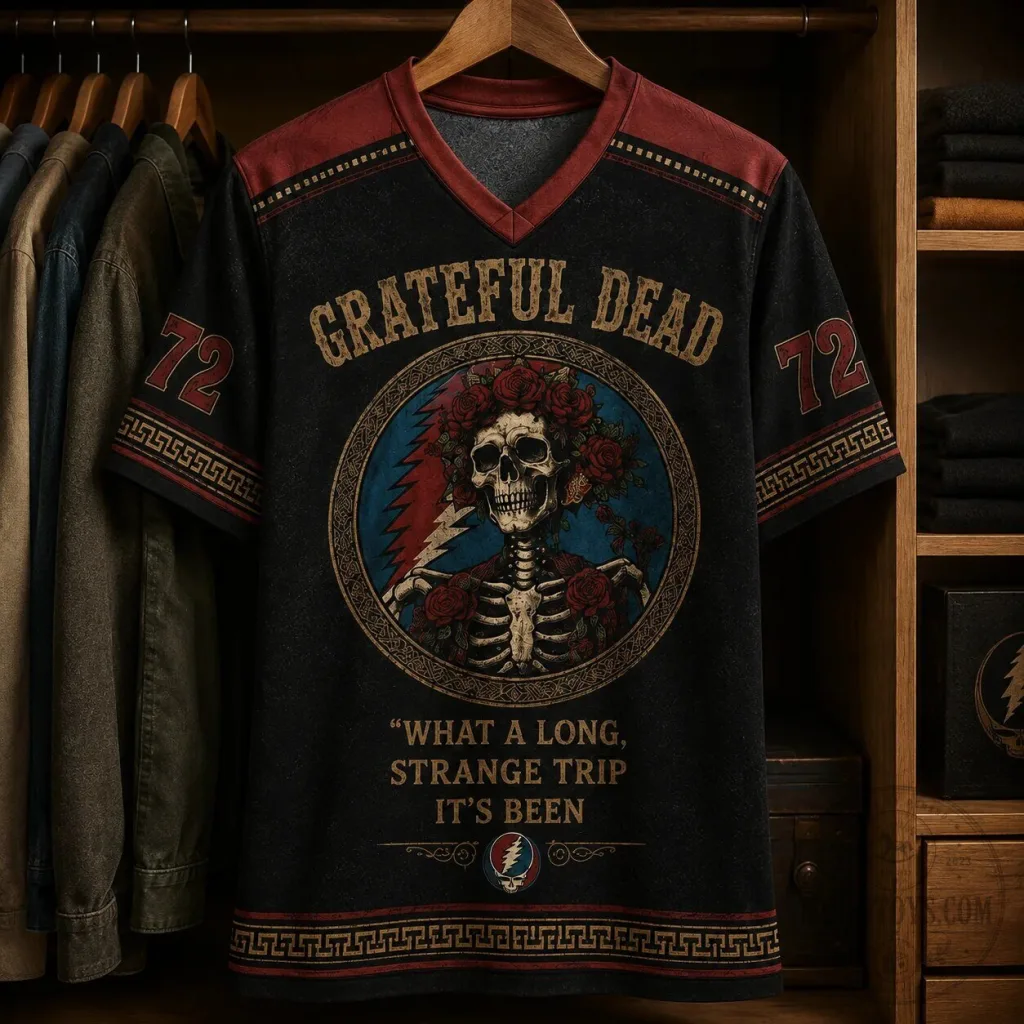 Grateful Dead Skeleton and Roses What a Long Strange Trip It's Been T-Shirt Grateful Dead Skeleton and Roses What a Long Strange Trip It's Been T-Shirt