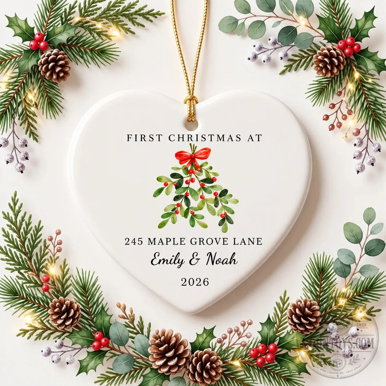 Personalized First Christmas At New Home Heart Ceramic Ornament 15 Personalized First Christmas At New Home Heart Ceramic Ornament