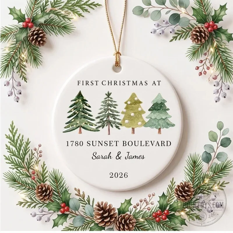 Personalized First Christmas At New Home Heart Ceramic Ornament 19 Personalized First Christmas At New Home Heart Ceramic Ornament