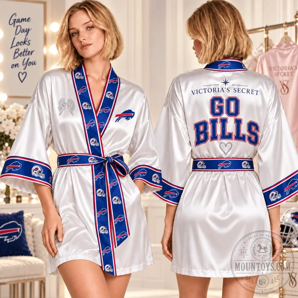 Buffalo Bills Football Team Satin Kimono Robe for Women Buffalo Bills Football Team Satin Kimono Robe for Women