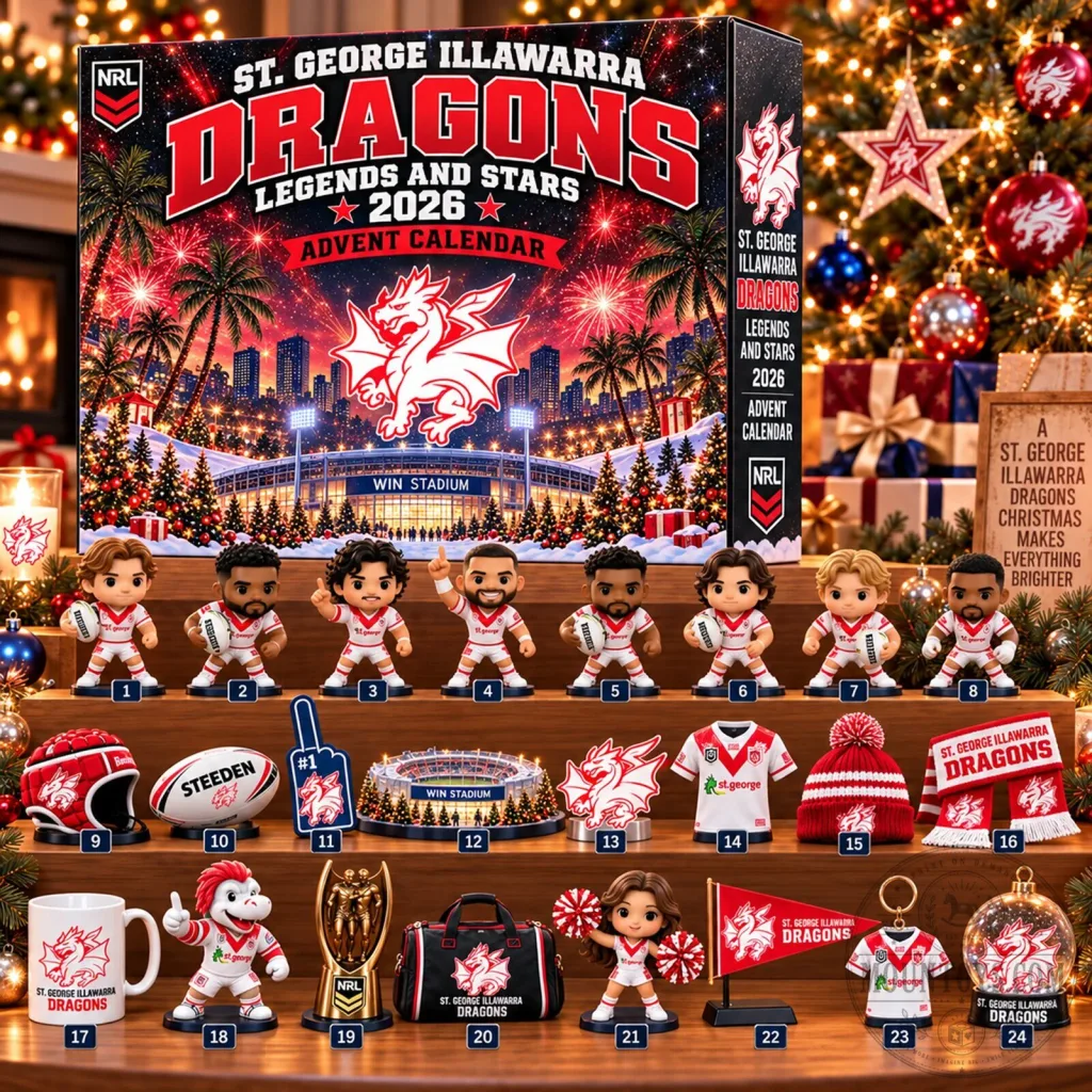 2026 Christmas Advent Calendar 2D featuring Legends and Stars of St George Illawarra Dragons 2026 Christmas Advent Calendar 2D featuring Legends and Stars of St George Illawarra Dragons