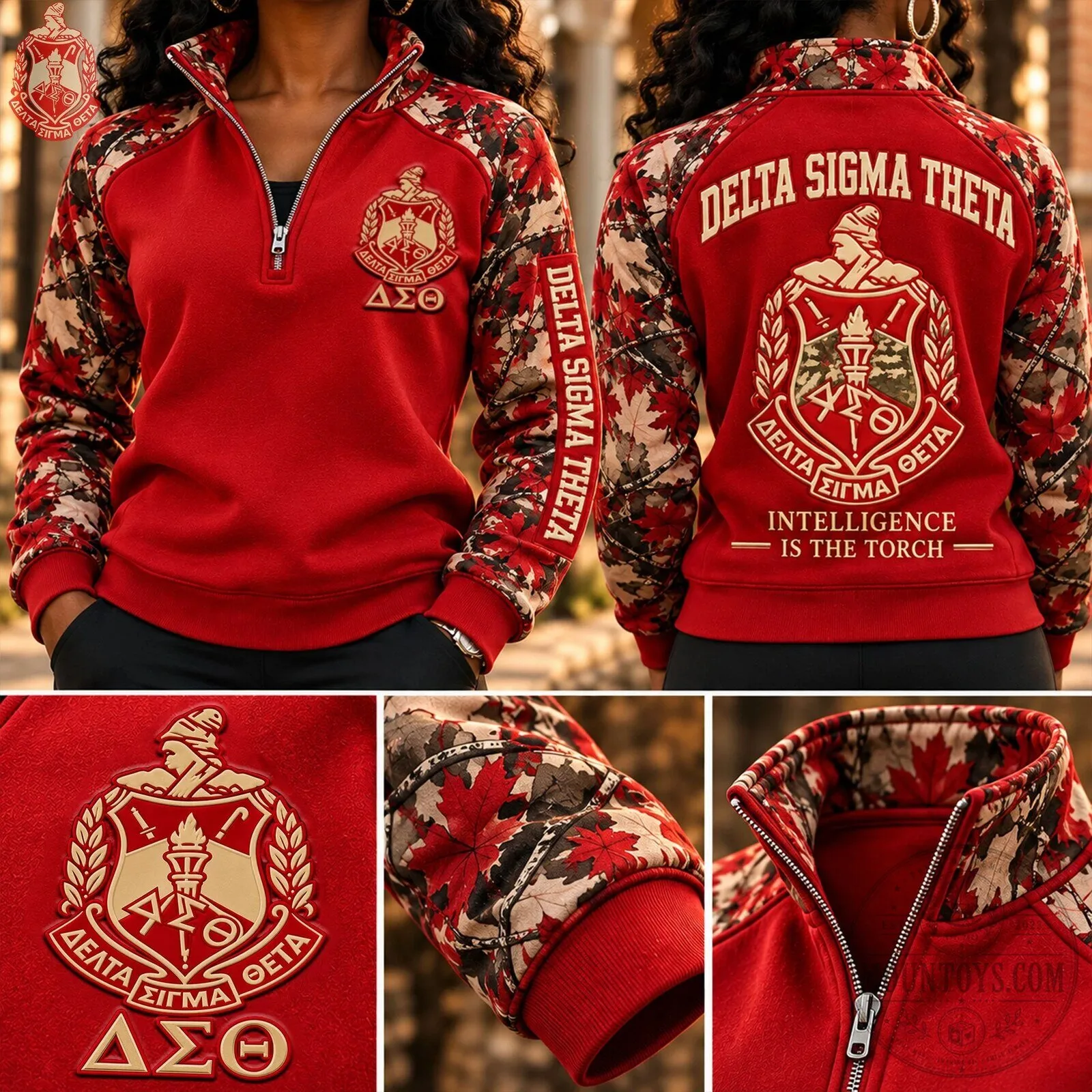 Delta Sigma Theta Sorority Intelligence Is The Torch Red Camouflage Hoodie