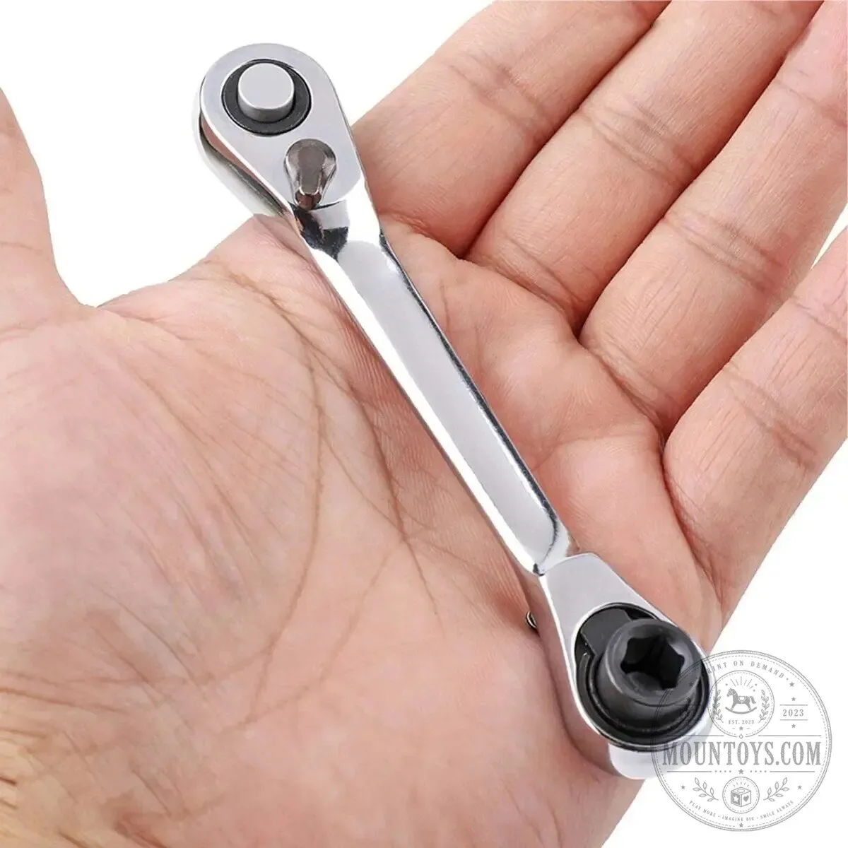 Mini Double Headed Ratchet Wrench 1/4 Inch 72-Tooth Quick Release Drive Socket Tool