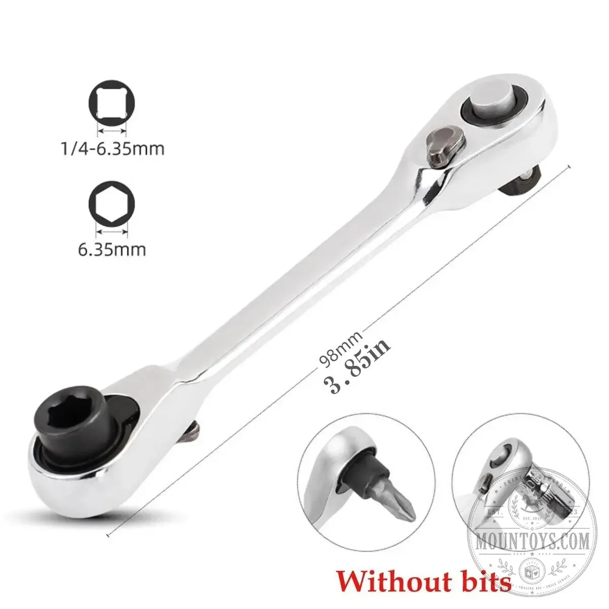 Mini Double Headed Ratchet Wrench 1/4 Inch 72-Tooth Quick Release Drive Socket Tool 12 Mini Double Headed Ratchet Wrench 1/4 Inch 72-Tooth Quick Release Drive Socket Tool