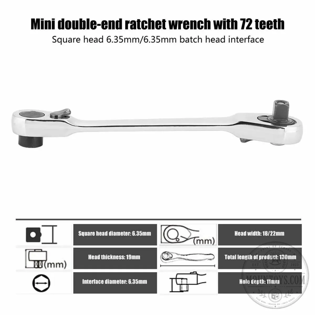 Mini Double Headed Ratchet Wrench 1/4 Inch 72-Tooth Quick Release Drive Socket Tool 13 Mini Double Headed Ratchet Wrench 1/4 Inch 72-Tooth Quick Release Drive Socket Tool