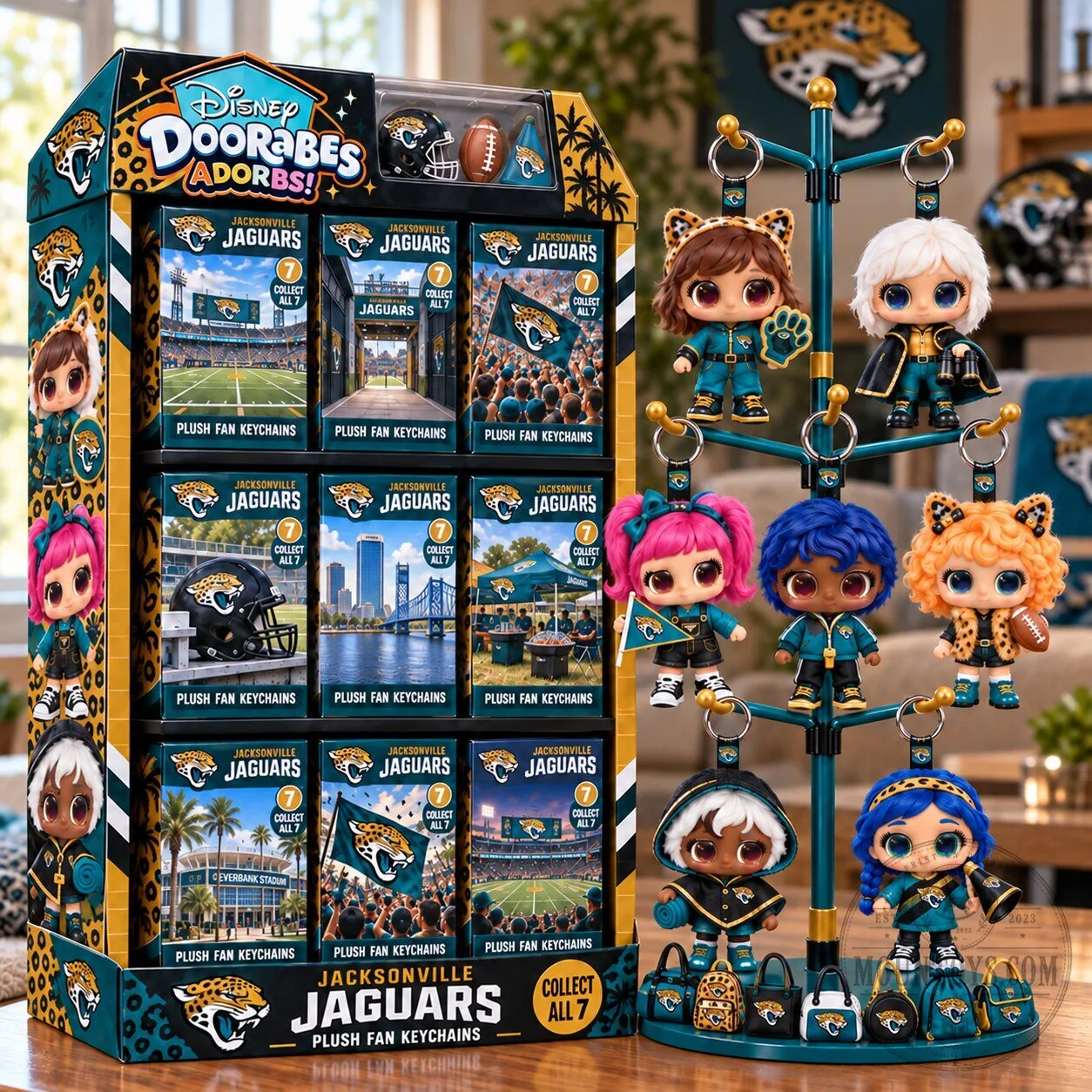 Jacksonville Jaguars Disney Doorables Plush Fan Keychain Collectible Blind Box